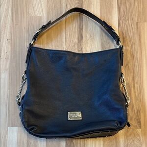 Michael kohrs Black Leather Shoulder Bag